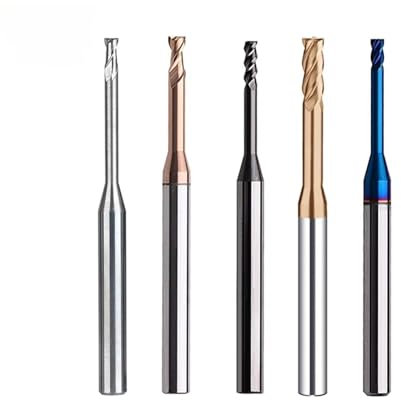 1pc Hrc60 2/3/4 Flöte Wolfram Hartmetall Schaftfräser Fräser Cnc Routerbits Lange Flöte Schaftfräser 1mm 1,5mm 2mm 2,5mm 3,0mm Wendeschneidplatten(HRC55 2Flutes,D1.0x20x50L)