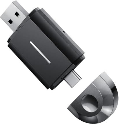 Flohterys Adaptador Inalámbrico CarPlay 2 en 1 y Adaptador Inalámbrico Automático Android, Adaptador Inalámbrico WiFi Tipo C/USB Plug & Play de 5 GHz