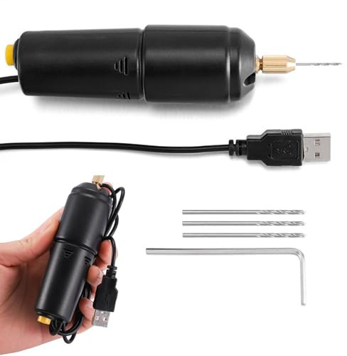 Taladro pequeño para manualidades, taladro de joyería recargable,Taladro manual | Taladro manual eléctrico, herramienta de resina de taladro manual multifuncional, taladro manual USB para artesanías