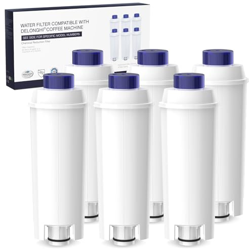 iRhodesy Filtro de Agua Para Cafetera Automática, Filtro Cafetera Delonghi Magnifica s Dinamica, ECAM, ETAM, ESAM, BCO, EC Séries, Filtro Delonghi DLSC002(6 unidades)