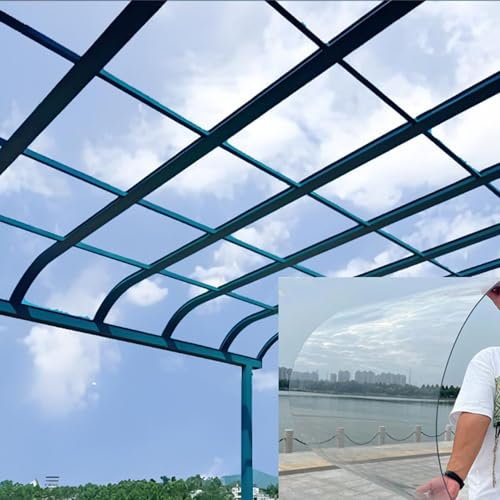 CUXAHO Polycarbonat Dachplatten,Transparente Kunststoffplatten Klar Gewächshaus Platten Frühbeet Vordach Sonnenraum Ersatz Tageslichtplatten,Regensicher,Zuschneidbar,2 mm dick(Clear,0.8x2m/2.6x6.6ft)