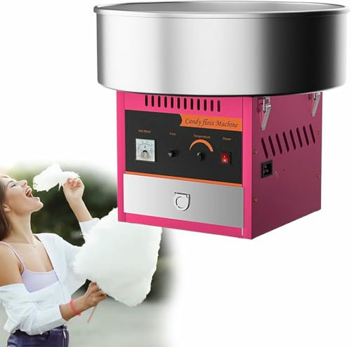 HOTAPEPU Macchina elettrica per Zucchero Filato, Macchina per Filo interdentale Commerciale con Ciotola in Acciaio Inossidabile, Cucchiaio per Zucchero e cassetto per casa, Carnevale, Compleanno~/