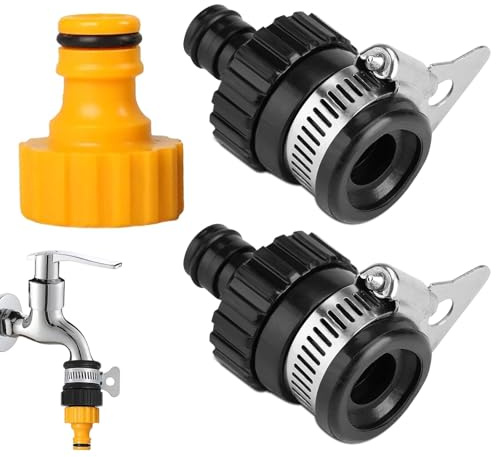2Pcs Kitchen Mixer Tap Hose Connector, Universal Hose Pipe Tap Connector for Kitchen Sink, Tap to Hose Connector UK, Fitting for Faucet & Washing Machine -1