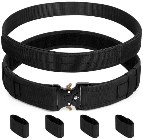 IMAGOA Duty Belt,2'' Police Security Nylon Duty Belts with Hook Lining Outer Inner Belts with 4 Belt Keeper