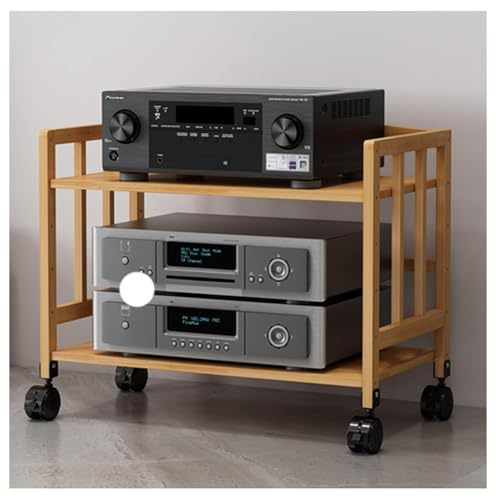 5-Tier Wooden Audio Rack Stand for TV & Stereo Floating Media Wall Unit with Movable Turntable Holder 158cm Height x 80cm Length Ideal for Living Room & Office Storage