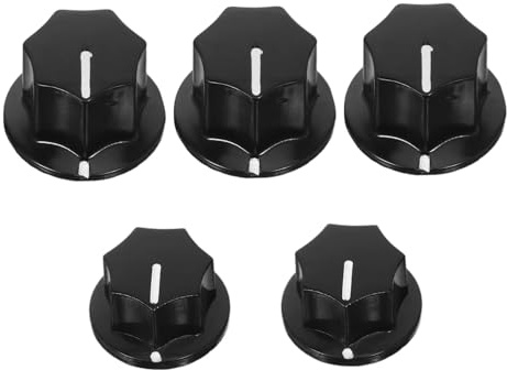 Mobestech 5 Stück Metall Gitarren Potiknöpfe mit Schrauben Lautstärke Regler Knöpfe in Klein Mittel Ergonomische Drehknöpfe Gitarre Bass Audio Equipment Robuste Ersatzteile