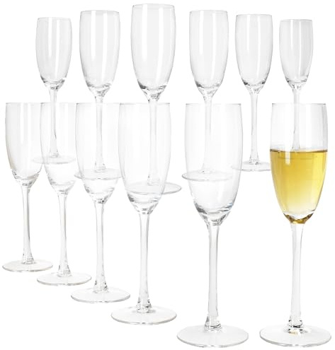 MamboCat Grande Royal - Set di 12 calici da spumante, 120 ml, altezza 22 cm, moderni, trasparenti con piedino, per prosecco, champagne & Co I bicchieri trasparenti per matrimoni, feste & Co