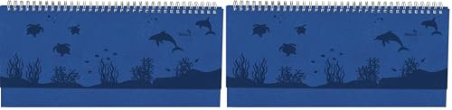 Alpha Edition - Tisch-Querkalender Nature Line Ocean 2025, Notizkalender, 29,7x13,5cm, Kalender mit 112 Seiten, Notizbereich, Jahresübersichten, Ferientermine und internationales Kalendarium