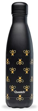 QWETCH - QD2322 - BOUTEILLE ISOTHERME - NOIR INTEGRAL ABEILLES BEE 500 ML
