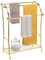 mDesign Grand Porte-Serviettes sur Pied avec étagère pour Accessoires de Salle de Bain Porte-Serviettes en métal avec Plusieurs Barres de Suspension en Laiton