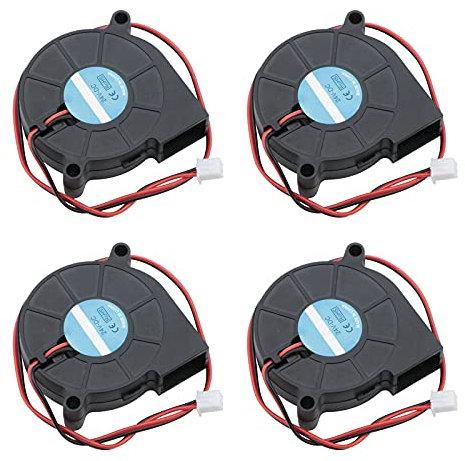 Rowiz 50mm Blower Fan 24V 0.1A Brushless 2-Pin Connected Mini Turbo Fan Centrifugal Turbine Fan for Purifier Humidifier, 50x15mm, Pack of 4