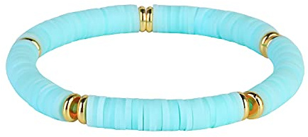 KELITCH Damen Stretch Stapelbarer Regenbogen HEISHI Perlen Armbänder Elastic Friendship Armbänder Boho Summer Beach Schmuck