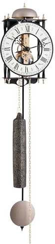 Hermle 70503-000711 Skelett-Pendelwanduhr Werk Rosé, Weiß, 62cm x 15cm x 10cm, Creme