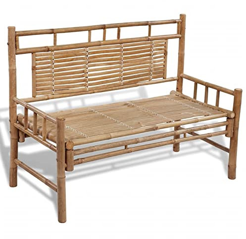 MOONAIRY Gartenbank, Eckbankgruppe, Philosophenbank, Outer Banks, Bank Garten, Sitzbank Outdoor, Umkleidebank, Balkonbank, Essbank, Parkbank, Multifunktionsbank, 120 cm Bambus
