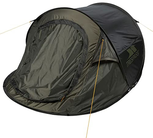 Trespass 2 Man Pop Up Tent Waterproof 2 Person Tent Taped Seams 245x145x100cm For Camping Hiking Festival with Carry Bag Swift