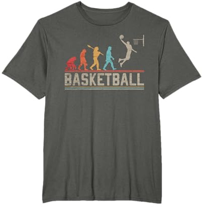 Evoluzione Basket Evolution Pallacanestro Divertente Maglietta