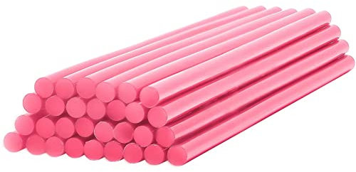 EKKJNQ Matite adesive a caldo, 30 pezzi, colorate per colla a caldo, per fai da te, 7 x 200, 11 x 200 mm, per pistola per colla a caldo (rosa, 7 mm)