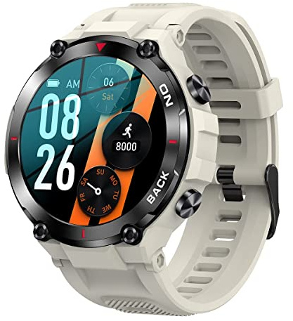 GPS Smart Watches for Men Rugged Outdoor Smartwatch with 480mAh Longer Battery Life Mens Fitness Tracker Calories/Steps Countor/Heart Rate/Blood Oxygen/Sleep Monitor Compatible with Android iOS Phones