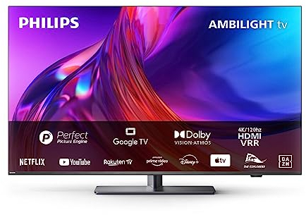 Philips Ambilight TV | 43PUS8808/12 | 108 cm (43 Zoll) 4K UHD LED Fernseher | 120 Hz | HDR | Dolby Vision | Google TV | VRR | WiFi | Bluetooth | DTS:X | Sprachsteuerung
