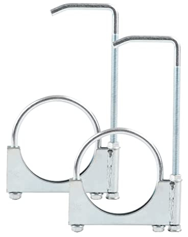 GESEXI - Exhaust Clamp with Hanger for 3.5 Exhaust Pipe Universal Clamp on Exhaust Suspension 2 Pack
