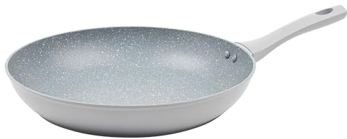 Salter BW11606TEDIR Marblestone 32cm Frying Pan - Non-Stick, Corrosion-Resistant Forged Aluminium, Dishwasher Safe, Suitable for Induction Hobs, Eat Healthy with Little Or No Oil, Grey