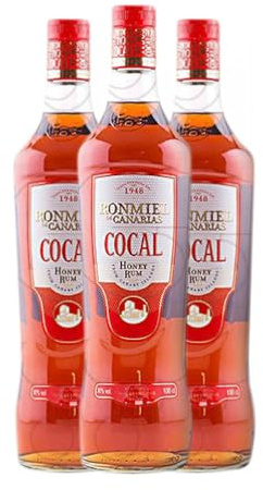 Ron Cocal Miel Botella Misil 1 L (Caja de 3 Botella Misil de 1 L)