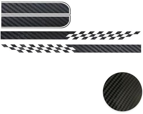 für Opel Corsa C D E F Auto Seitenschweller Aufkleber, Auto Karosserie Rock-Aufkleber Zubehör,5d Carbon Black