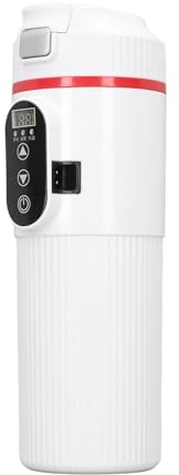 HOHXFYP Hervidor Eléctrico para Coche, 12V 24V, 16.9 Fl Oz, 100W, Caldera de Agua Portátil de Acero Inoxidable, Taza de Viaje Calentada con Colador, Calentador Caldera de Agua (8,7x2,8 pulgadas)