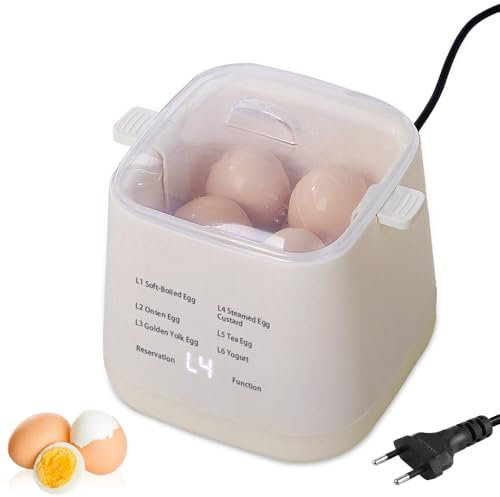 Aoreun Cuiseur à Œufs Multi, Capacité de 1 à 6 œufs, Cuisinier à œufs avec support amovible, Egg cooker cuiseur à œufs rapide à réservation intelligente pour les œufs à la coque, durs et pochés