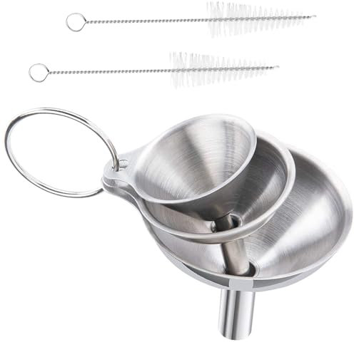 3pcs Stainless Steel Funnel Set - Small, Medium, Large, Ideal for Transferring Liquids,Safe, Durable & Easy to Clean