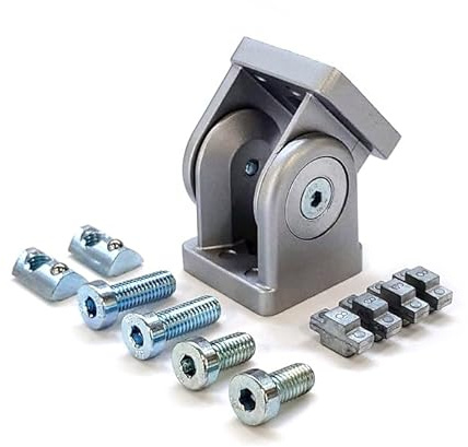 KINETIK MSystem® K40.8GE Gelenk 40x40 Nut 8 mit Befestigungsmaterial, Gelenkverbinder Winkelverbinder Profilverbinder Aluprofil einstellbare Winkellage, kompatibel mit item 0.0.265.31