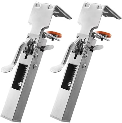2Pcs Drawer Front Installation Clamps 21 to 50mm Width Drawer Front Clamps Right Angle Stainless Steel Adjustable Fixing Clamp with Press Handle Slide Jig