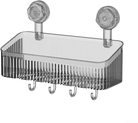 Support de rangement dynamique à ventouse pour articles de toilette, installation facile et utilisation pratique (gris)