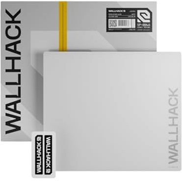 Wallhack SP-004A Glas Gaming Mauspad – 4. Gen mikrogeätzte Oberfläche, großes Mauspad für Esports, Ultra-Fast Glide mit Stopping Power, gehärtetes Glas, langlebig & tragbar, 390×450 mm | Weiß