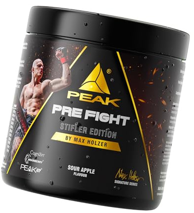 PEAK Pre Fight - Stifler Edition - 375g Geschmack Sour Apple I Max Holzer's Pre Workout Booster für Kämpfer mit Citrullin, Cognizin®, Brainberry® & Peak ATP® für kompromisslose Performance