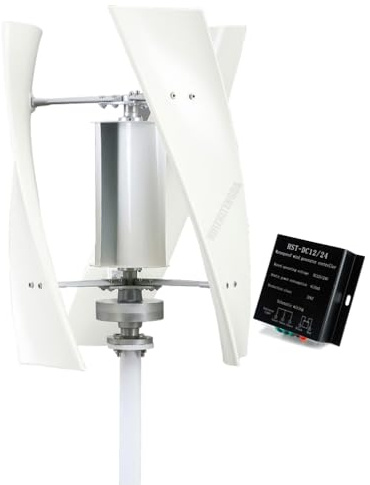 HUIZHITENGDA Vertikale Windturbinen mit niedriger Drehzahl, 5 kW, 12 V–48 V, mit Controller, Permanentmagnet-Generator, 3 Flügel, geeignet für Außenbeleuchtung in Innenhöfen (geräuschlos).,48v