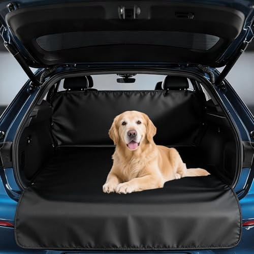 Vaskula Kofferraumschutz Hund 200 * 145cm Ladekantenschutz Kofferraum Schutzmatte Oxford Stoff Hundedecke Auto Rückbank Universal Kofferraumschutzmatte für Auto SUV Van Kofferraum (Schwarz)