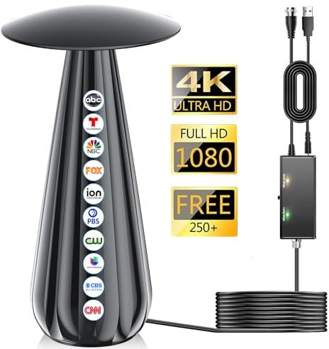Up to 2800+ Miles Long Range Reception, 2026 Digital Antenna, HDTV Antenna for Local Channels