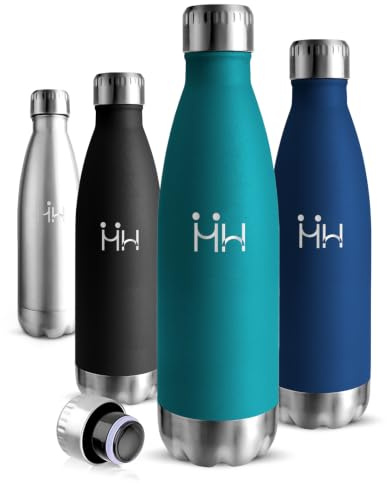Motswedi Borraccia 750 ml, 18/8 Acciaio Inox, Borraccia Termica, Riutilizzabile, Borracce Termiche, a Prova di Perdita, Bottiglia acqua per Sport, Yoga, Palestra, Ufficio - Verde bosco