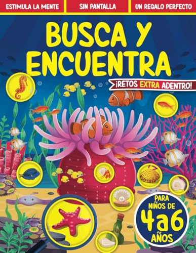 Busca y Encuentra para Niños de 4 a 6 años: Libro de juegos y rompecabezas para niños de 4, 5 y 6 años | Cuaderno de actividades para niños y niñas