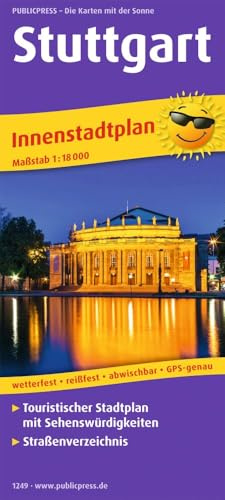 Publicpress Stadtplan Stuttgart 1:18.000: Touristischer Innenstadtplan mit Sehenswürdigkeiten und Straßenverzeichnis. 1:18000 (Stadtplan: SP)