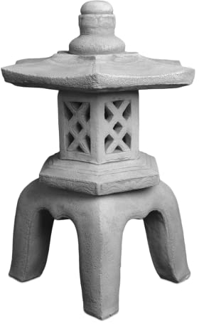 gartendekoparadies.de Yukimi Japanese stone lantern, H. 55 cm, 26 kg, gray, frost-proof made of cast stone for outdoor use