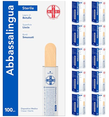 AIESI® Abbassalingua in legno monouso STERILI (1000 pezzi)