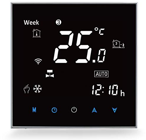 Thermostat WiFi Intelligent Compatible Alexa Google Home - Thermostat sans Fil Programmable pour Le Chauffage électrique,Contrôleur de Température Numérique à Télécommande, 16A