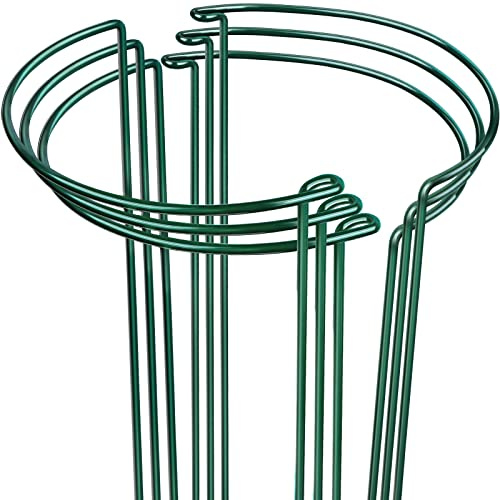 LEOBRO 6 Pack Plant Support Plant Stakes, Peony Cages and Supports, Metal Garden Stakes Plant Supports, Plant Support Stakes for Peony, Tomato, Hydrangea, Indoor Outdoor Plants, 10 W x 15.8 H
