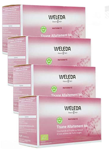 Weleda BIO Tisane allaitement fruits rouges 20 sachets 40g - Lot de 4 Boites…