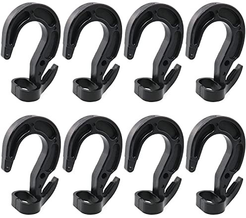 LRONG 8PCS Bungee Shock Cord Hook Rope Terminal Ends Tabbed S Open Hooks Elastic Rope Hook for Kayaks