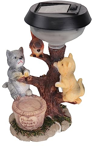 Cabilock Solarbetriebenes Licht Katze Garten Dekofigur Outdoor Solarleuchte Wasserdicht Kreative Hofbeleuchtung Für Terrasse Rasen Balkon Feier Gartendekoration