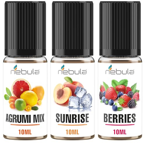 NEBULA | FRUTTATI - Kit 3 Aromi Alimentari - BERRIES, AGRUMI MIX, SUNRISE - 3x10mil MADE IN ITALY