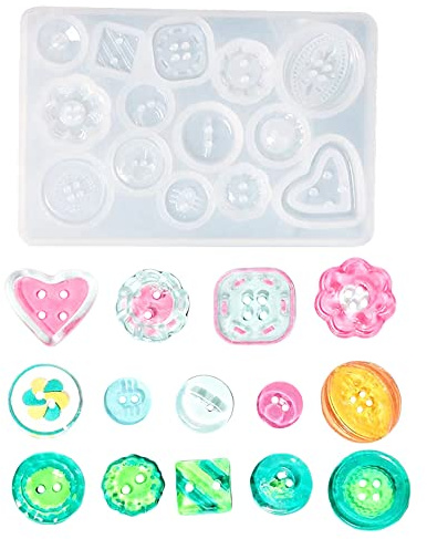 Nifocc Bottoni in silicone a forma di bottoni, in resina epossidica, per fai da te